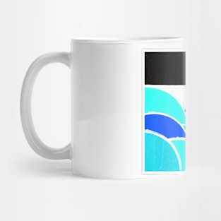 Inverted Blue Black White Geometric Abstract Acrylic Painting V Mug